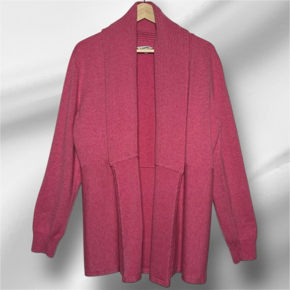 J. Peterman Women’s Cardigan Merino Wool blend Large Cozy Academia Grandpa Chic